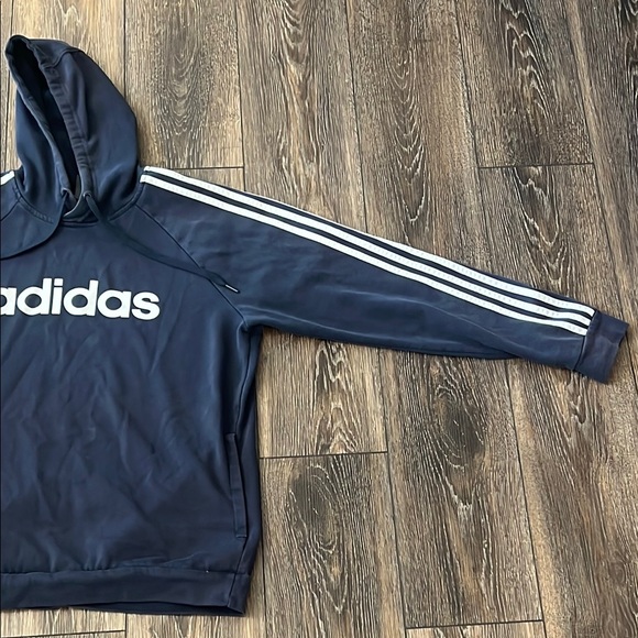 Adidas Navy Blue Hoodie Mens Large - Picture 3 of 15